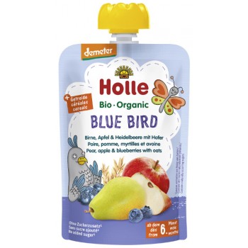 Detské bio pyré hruška, jablko, čučoriedka a ovos od 6 mesiaca Blue Bird